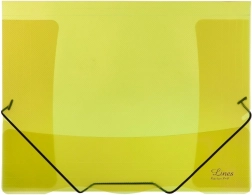 Przezroczysta teczka z gumką Lines żółta