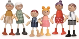 Wesoła rodzinka, drewniane figurki