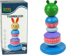 Drewniana edukacyjna piramida z żabką