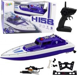 Policyjna łódź motorowa zdalnie sterowana niebieska
