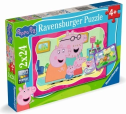 Puzzle Świnka Peppa 2×24 elementy Ravensburger