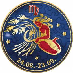 Curiosi okrągłe puzzle Zodiak: Panna, 33 elementów