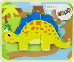 Drewniane puzzle dinozaur – żółty stegozaur lub żółty owiraptor