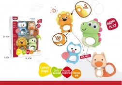 Grzechotki zwierzątka, zestaw 4 szt.