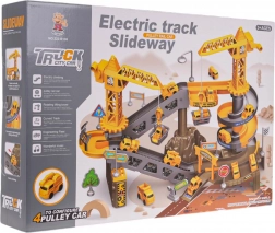 Mega zestaw budowlany – tor konstrukcyjny z żurawiami i autkami, 44 elementy