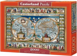 Puzzle 2000 elementów Mapa świata 1639