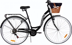 rower miejski 28" 6 biegów czarny