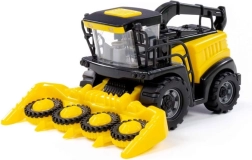 Żółty kombajn na napęd bezwładnościowy – dziecięca maszyna rolnicza z obrotowym rurą wysypową