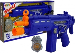 Policyjny zestaw pistolet odznaka granatowy efekty dźwiękowe i świetlne 37 cm