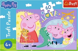 puzzle 60 elementów szczęśliwa świnka – Peppa Pig