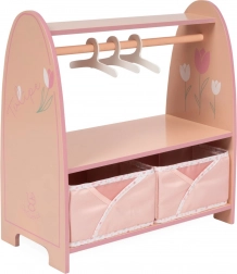 Drewniany stojak na ubranka dla lalek TULIPE