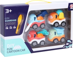 Samochody do skręcania, zestaw 4 szt., 7 cm