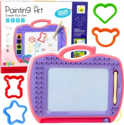 Magnetyczna tablica do rysowania ze stemplami Różowa