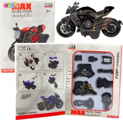 Metalowy model motocykla do samodzielnego montażu 1:14 czarno‑złoty