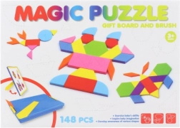 Magnetyczne piankowe tangramy w plastikowym pudełku