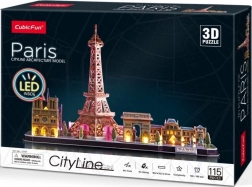 świecące 3D puzzle CityLine panorama Paryż 115 elementów