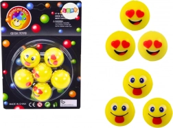 Zestaw żółtych piłeczek do skakania Emoji 6 szt.