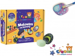 Zestaw do malowania kamieni świecących w ciemności z farbami i pędzlami CREATED