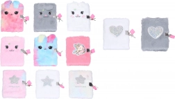 Pamiętnik z zamkiem, pluszowy, 10,5 × 15 cm, 70 gładkich stron