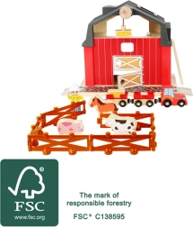 Drewniana farma z akcesoriami SMALL FOOT, 19 elementów