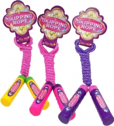 Kolorowa dziecięca skakanka z plastikowymi rączkami