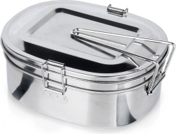 Stalowa turystyczna menażka/lunch box 2‑częściowa 350/900 ml REDCLIFFS
