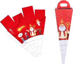 Stożek Mikołaj czerwony 50 cm