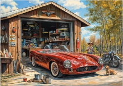 Puzzle Jaguar w garażu 300 XL elementów