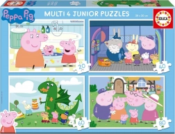 Puzzle Świnka Peppa 4w1 (20, 40, 60, 80 elementów) EDUCA