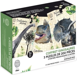 Vilac zestaw trzech puzzli z dinozaurami