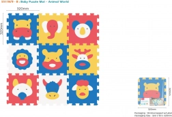 Piankowe puzzle mata ze zwierzątkami 9 szt., EVA, 10 m+, układanie kształtów 3D