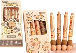 Zestaw długopisów Capybara 6 sztuk niebieski tusz