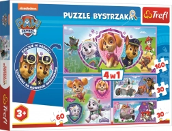 Puzzle z wyszukiwaniem różnic Psi Patrol od Trefl 4w1