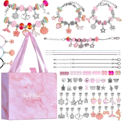 Kreatywny zestaw do tworzenia bransoletek z zawieszkami i koralikami