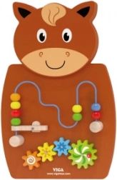 Drewniana aktywna tablica koń - VIGA Montessori