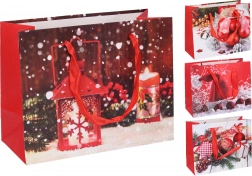 Świąteczna papierowa torebka prezentowa, rozmiar S, 18 × 23 × 10 cm