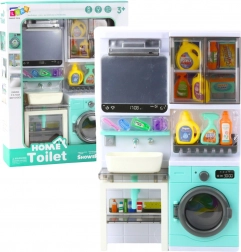 Dziecięca łazienka z pralką, umywalką oraz efektami świetlnymi i dźwiękowymi