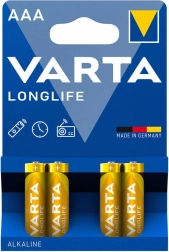 Alkaliczne mikropaluszki AAA Varta Longlife, 4 szt.
