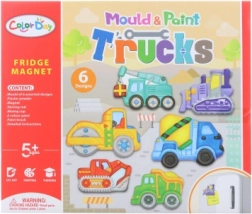 Wykonywanie magnesów – zestaw kreatywny z pojazdami budowlanymi