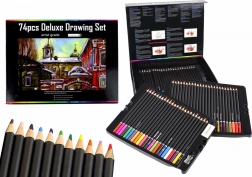 Zestaw do rysowania w magnetycznym pudełku, 74 elementy