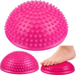 Sensoryczna półkula balansowa z wypustkami masującymi, różowa, 16 cm
