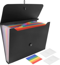 Harmonijkowy segregator na dokumenty A4 z gumką MAALEO, 13 przegródek