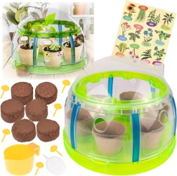 Bio zestaw małego ogrodnika – mini szklarnia z narzędziami i nasionami do uprawy roślin