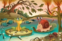 Drewniane puzzle Kumple znad jeziora 50 elementów