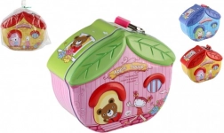 Metalowa skarbonka domek z zamkiem 16 × 8 cm