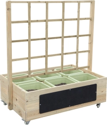 Drewniana donica na kółkach z tablicą CLASSIC WORLD EDU