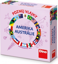 Dino Gra podróżna Zgadnij flagi - Ameryka i Australia