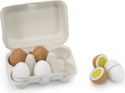 Drewniane jajka do krojenia w opakowaniu na jajka