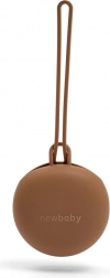 Silikonowe pudełko na smoczek New Baby brązowe