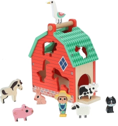 Drewniana farma ze zwierzątkami i wkładką